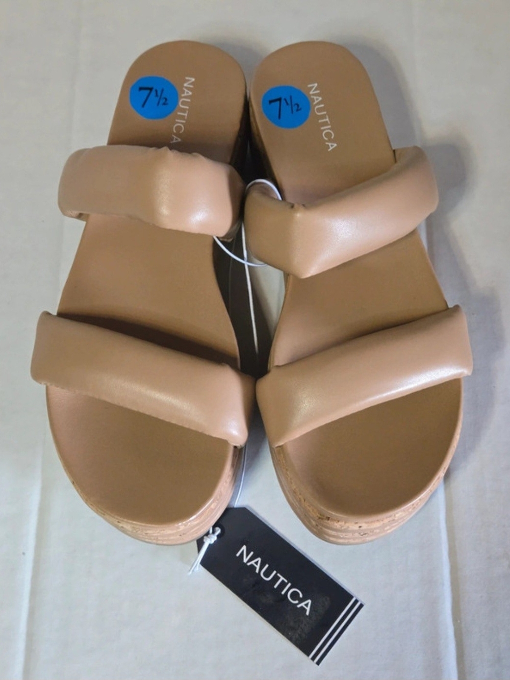 NWT Nautica Padded Double Strap Platform Sandals